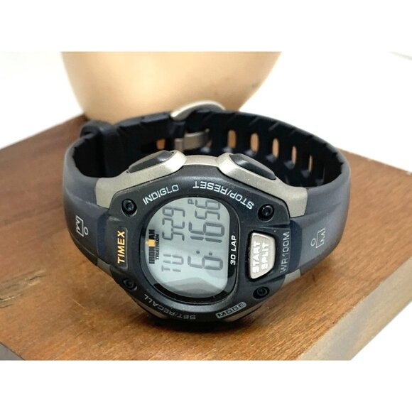 Timex Men's Watch T5E901 Ironman Quartz 38mm Digital Indiglo Black Rubber Strap - Picture 8 of 14